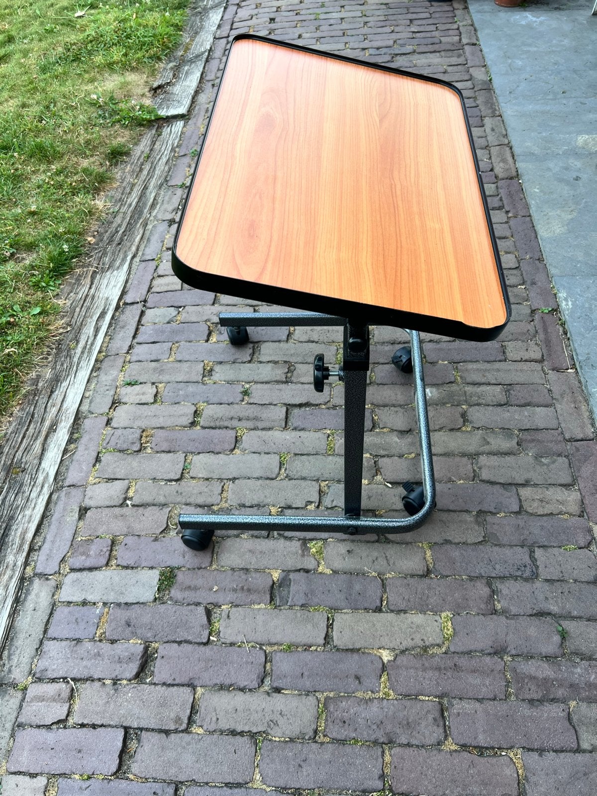 Verstelbare Bedtafel / Computertafel op wieltjes, Ophalen, Gebruikt, 55 tot 75 cm, 60 cm of meer