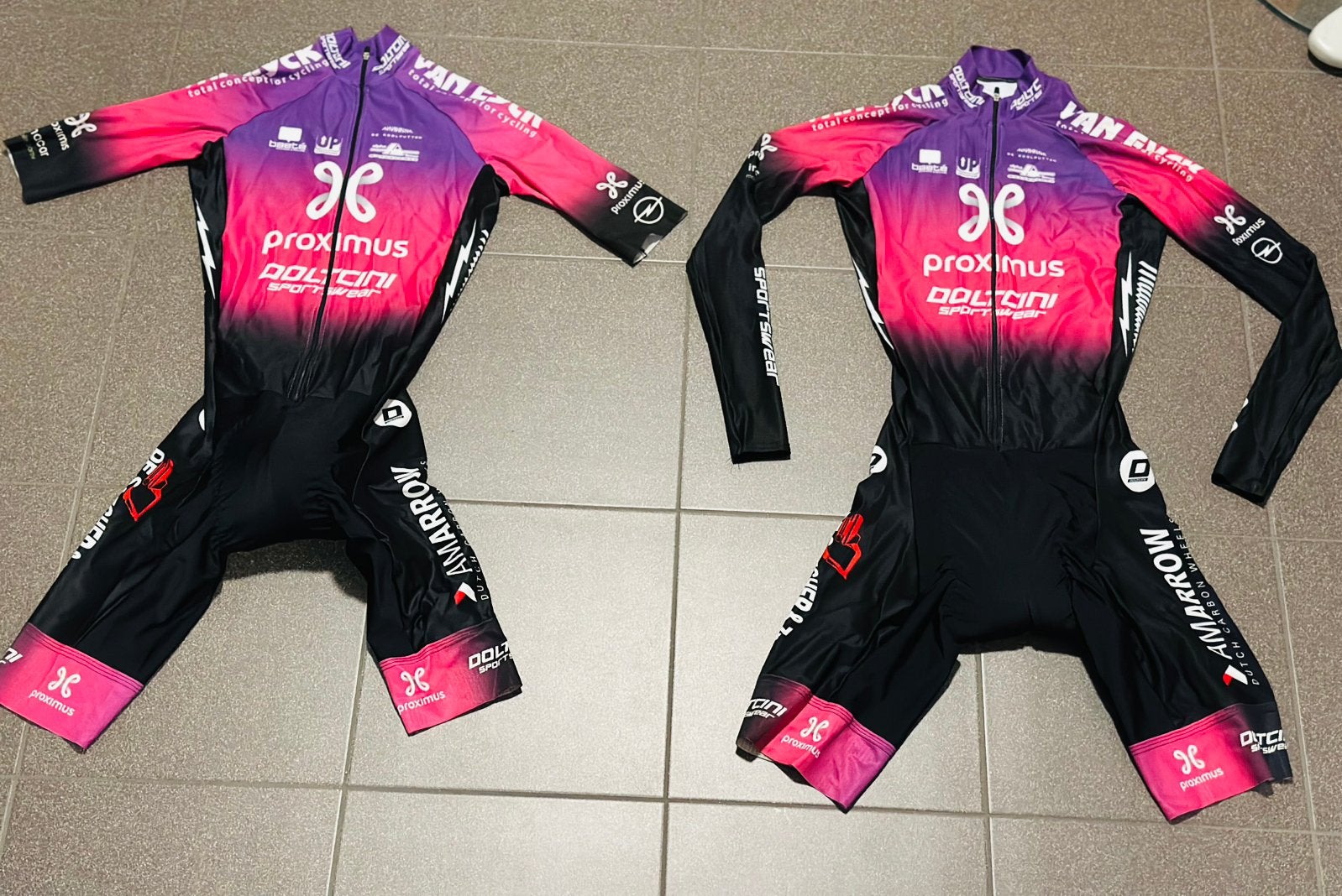 wielrenpak snelpak speedsuit aeropak maat XS en S Doltcini, XS, Dames, Ophalen of Verzenden, Zo goed als nieuw
