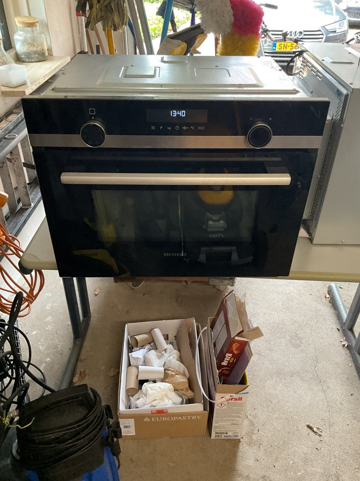 Siemens combi magnetron 585AMS0 studioline, Ophalen of Verzenden, Zo goed als nieuw, Inbouw, Draaiplateau