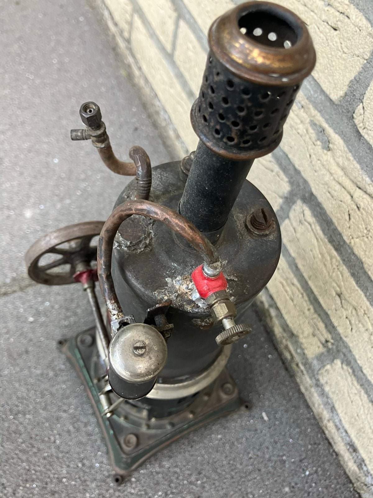 Unieke handgemaakte stoommachine - 30cm hoog, Antiek en Kunst, Antiek | Speelgoed, Ophalen