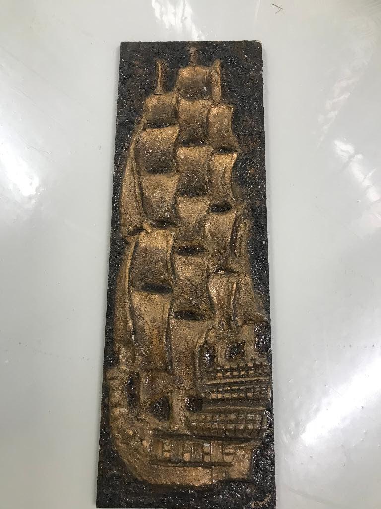 wand relief zeilschip jaren 50-60-70, Antiek en Kunst, Ophalen of Verzenden