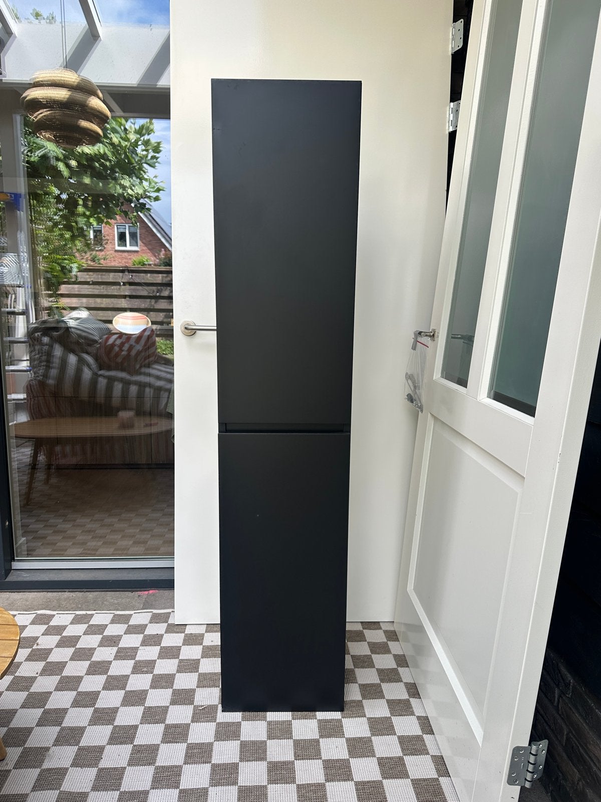 Hangende Badkamerkast Zwart - 35x30x165 cm, Ophalen, (Half)hoge kast, Minder dan 50 cm, Zo goed als nieuw