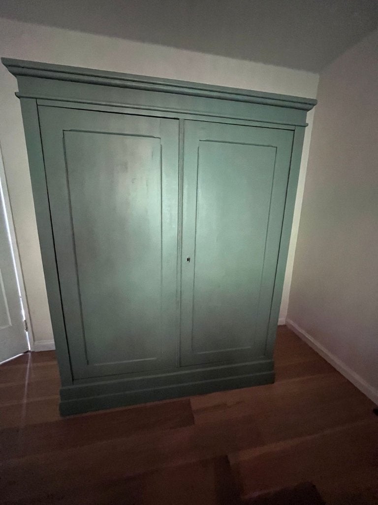 Kast groen antiek, Ophalen, 200 cm of meer, 150 tot 200 cm, Eikenhout