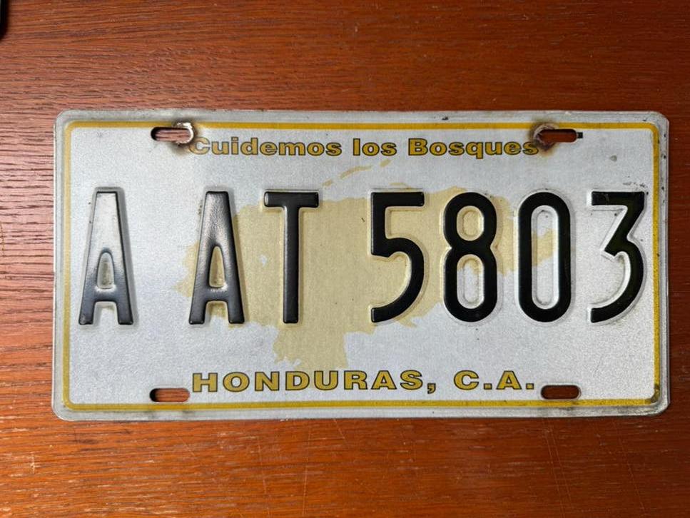 Nummerplaat Honduras zeldzaam taxi, Verzamelen, Ophalen of Verzenden, Gebruikt, Auto's