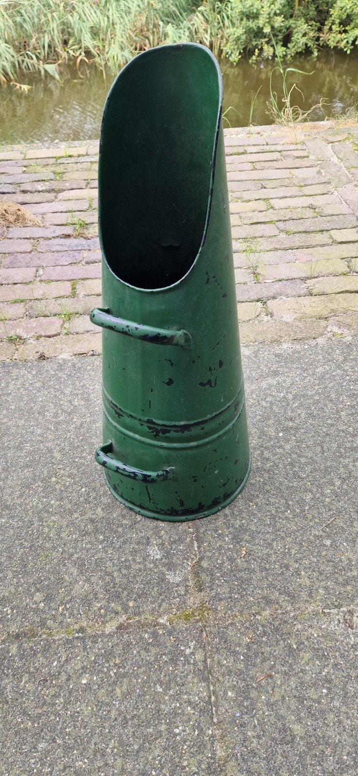 Vintage kolenkit / kolenemmer groen, Antiek en Kunst, Ophalen