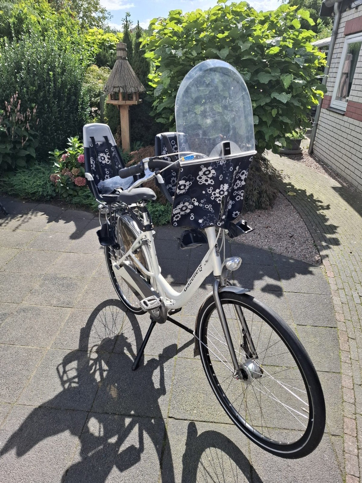 Gazelle Bloom moederfiets D53 met voor- en achterzitje, Ophalen, Versnellingen, Gazelle, Trommelrem