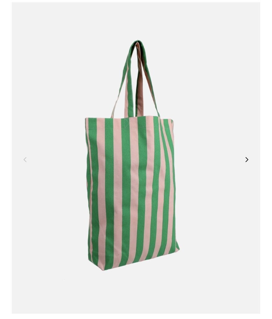 Katoenen tas groen met roze gestreept, Ophalen of Verzenden, Nieuw, Groen, Overige merken