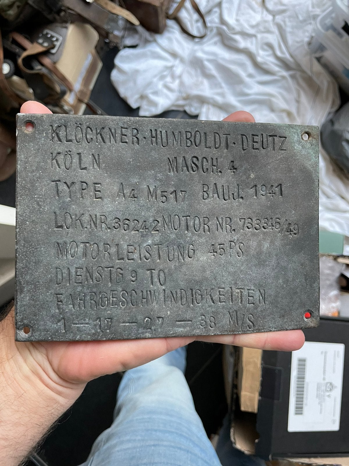 Type schild 1941 klockner Deutz motor, Ophalen of Verzenden