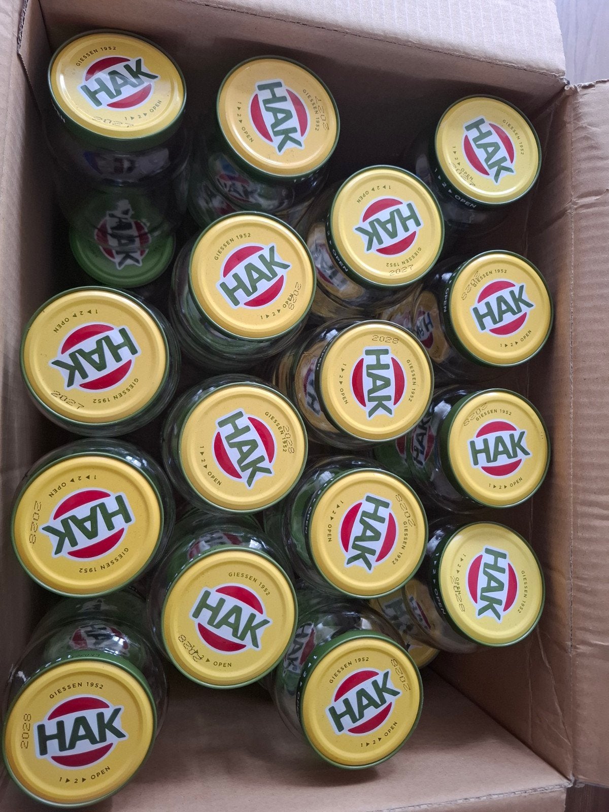 Te koop 32 kleine Hak potten / Hakpotten van 370 ml, Huis en Inrichting, Ophalen of Verzenden, Glas, Pot, Bus of Blik