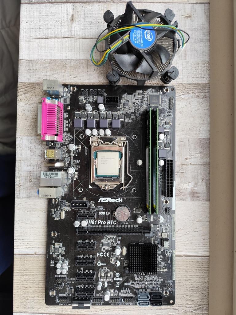 Intel Celeron Moederbord Set 8GB DDR3 ASRock H81 Pro BTC, Computers en Software, Gebruikt, DDR3, Ophalen of Verzenden, LGA 1150