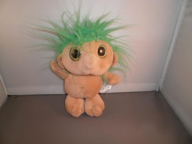hol bewoner toys trol met groen haar grote ogen zwart/groen, Overige merken, Overige karakters, Overige typen, Nieuw