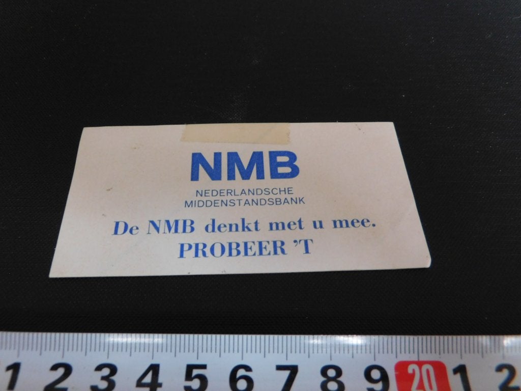 sticker NMB Nederlandse Middenstandsbank, Verzamelen, Ophalen, Zo goed als nieuw