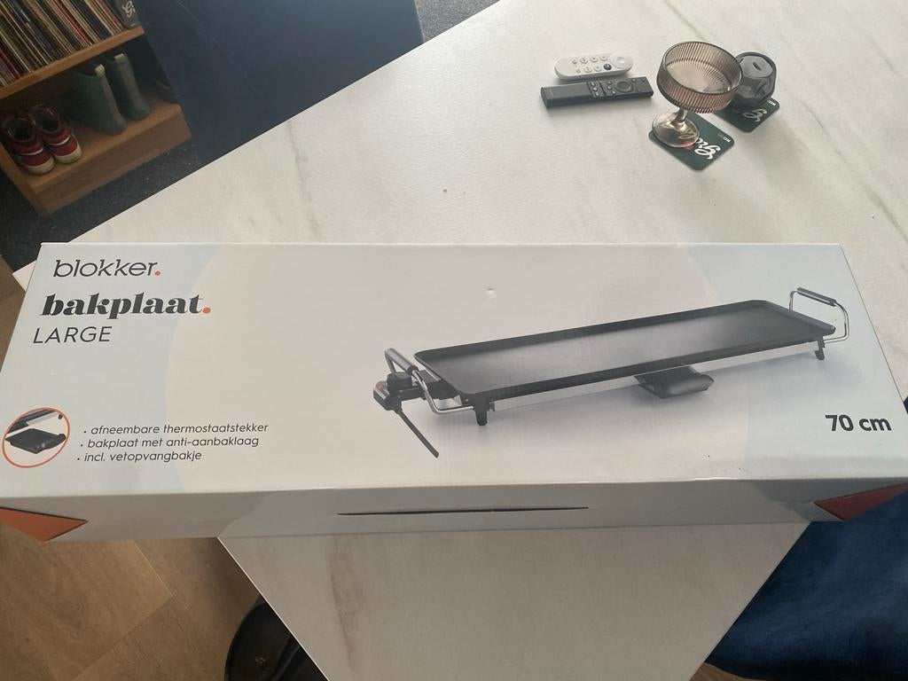 Blokker Bakplaat Large - 70 cm met anti-aanbaklaag, Ophalen of Verzenden, Nieuw, Tafelgrill