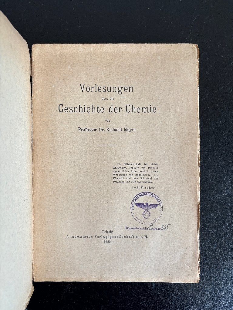 Richard Meyer - Vorlesungen über die Geschichte der Chemie, Gelezen, Richard Meyer, Ophalen of Verzenden, Natuurwetenschap