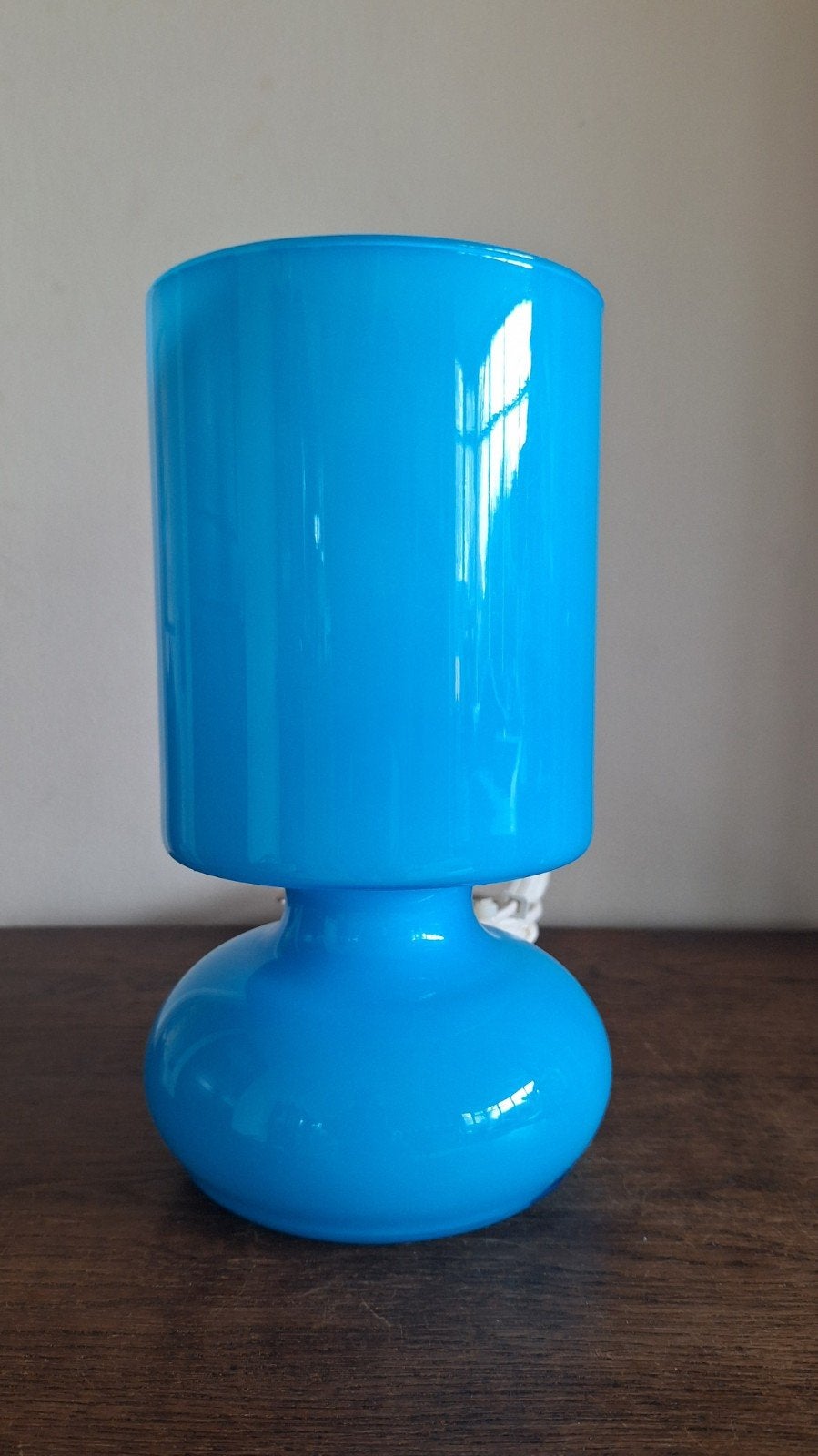 Vintage Ikea tafellamp, type Lytka. Mushroom, kleur blauw., Blauw, Ophalen of Verzenden, IKEA, Vintage