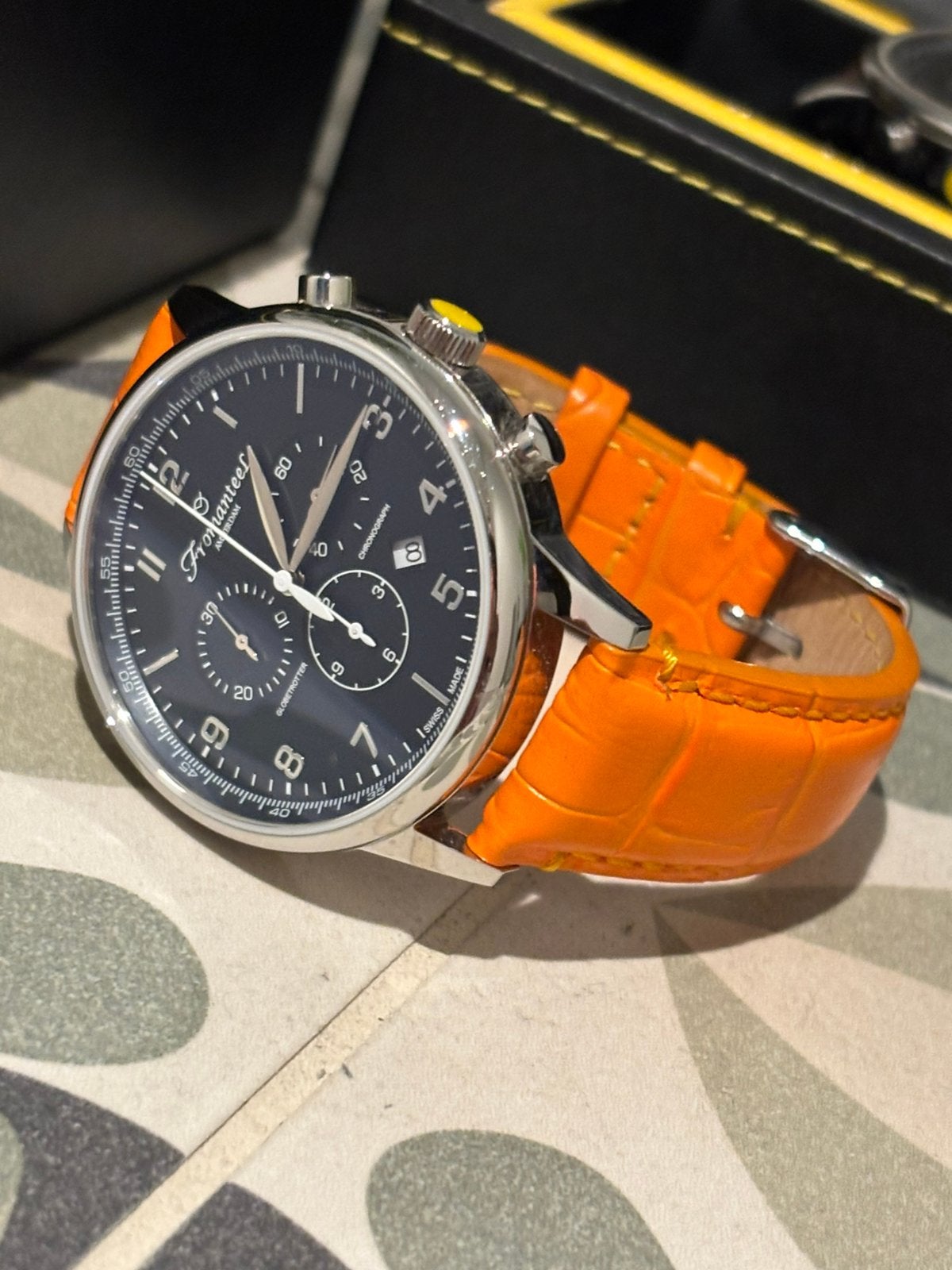 Fromanteel Globetrotter horloge ZGAN !, Sieraden, Tassen en Uiterlijk, Horloges | Heren, Ophalen of Verzenden, Zo goed als nieuw