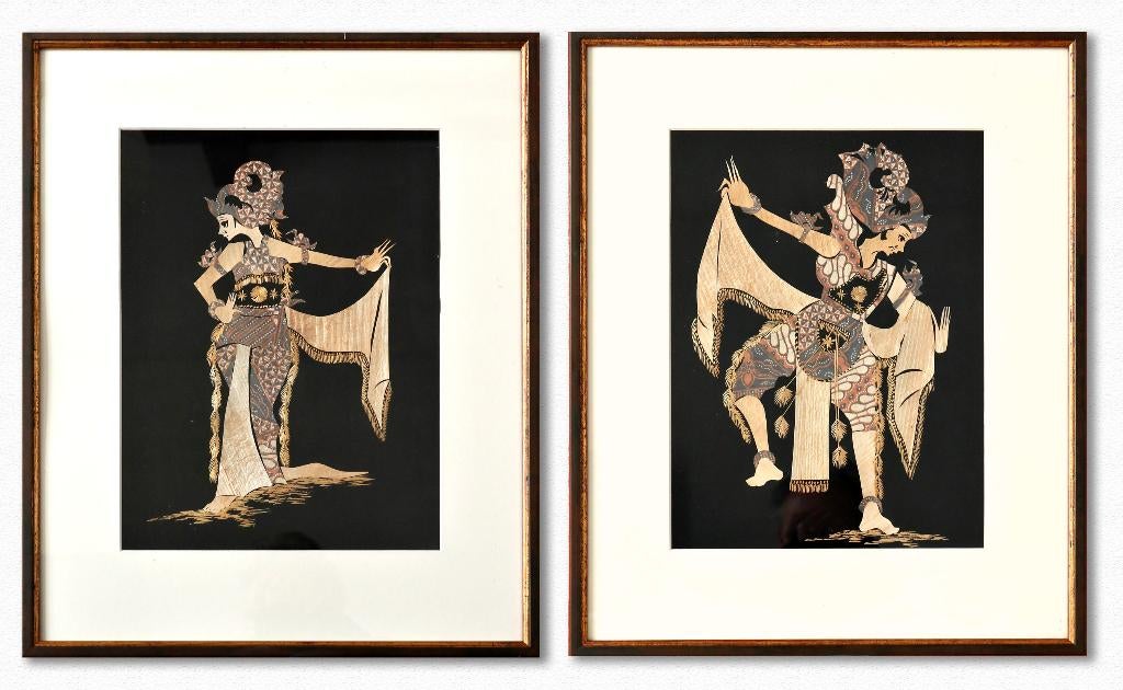 Indonesische Lontar / Pandan collagekunst, Antiek en Kunst, Kunst | Niet-Westerse kunst, Ophalen of Verzenden