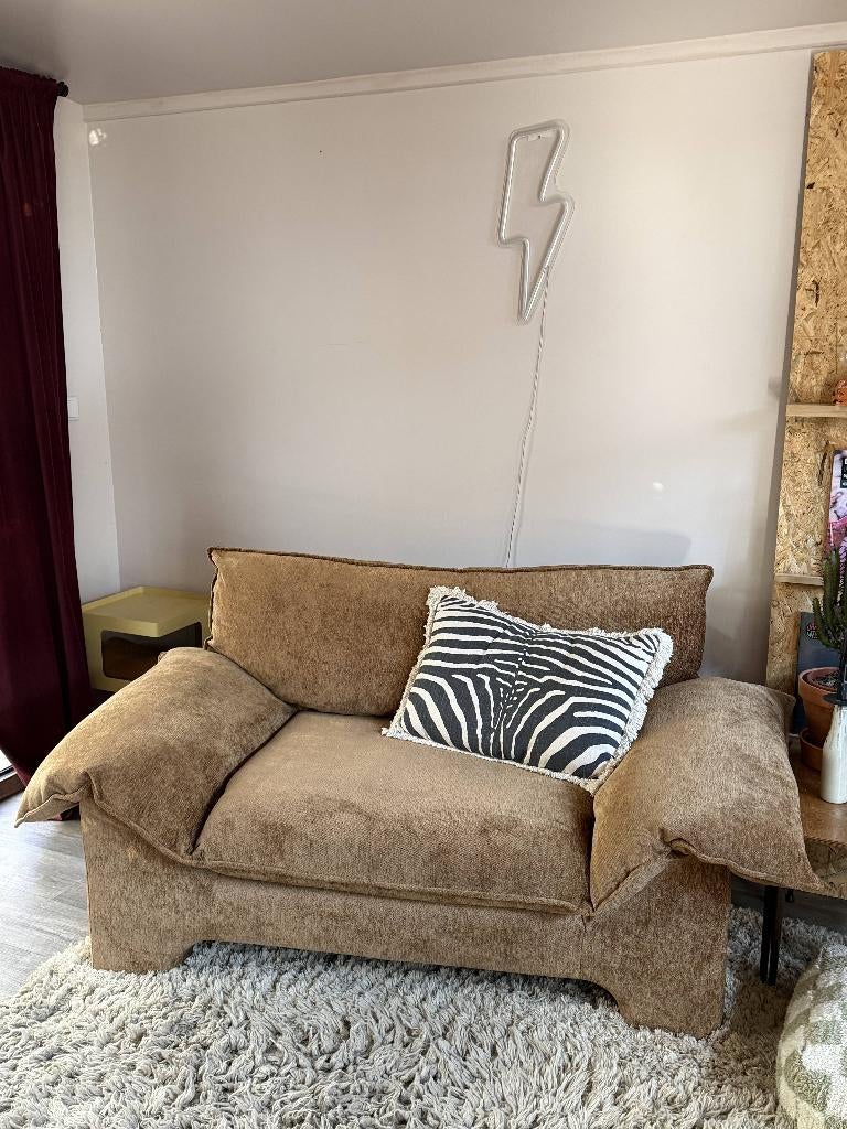 Nous Living Loveseat Woodstock Cognac, Huis en Inrichting, Fauteuils, Ophalen, Zo goed als nieuw, Stof, Jaren 70