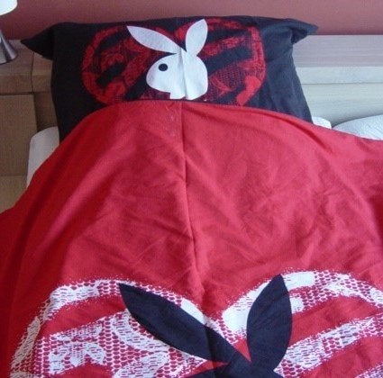origineel PLAYBOY 1 persoons dekbedovertrek 140 x 200, Verzenden, Eenpersoons, Overige kleuren, Dekbedovertrek