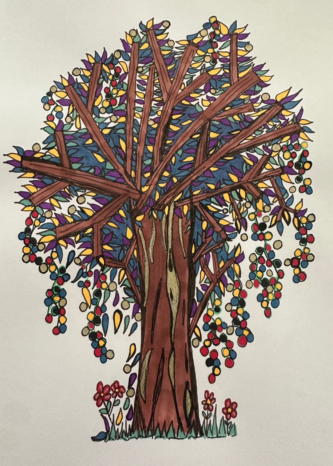 Poster A4 hand getekend en gekleurt, Rechthoekig Staand, A4 of kleiner, Nieuw, Ophalen of Verzenden