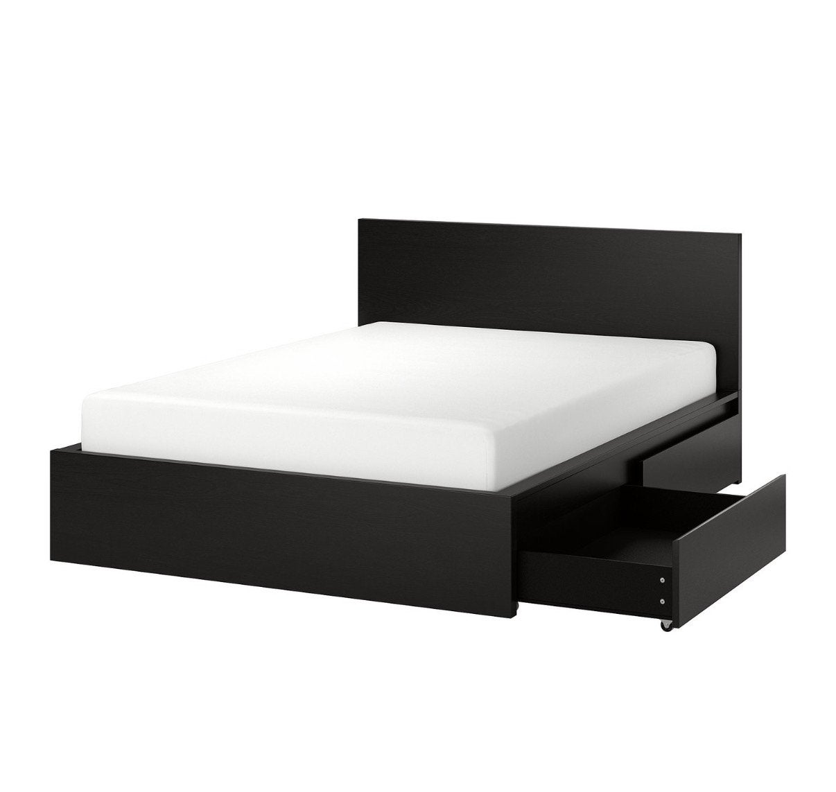 IKEA MALM bed 160x200 zwartbruin incl. bedlades, Ophalen, Zwart, Tweepersoons, Zo goed als nieuw