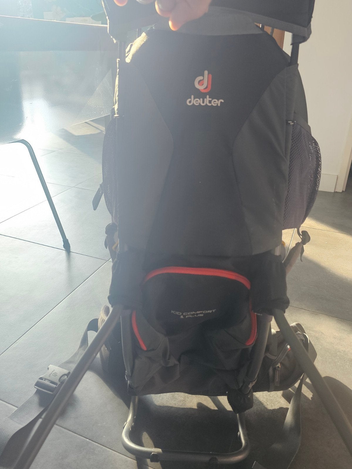 Deuter Kid Comfort 1 Draagrugzak - Zwart/Grijs, Ophalen of Verzenden, Zo goed als nieuw, Overige merken