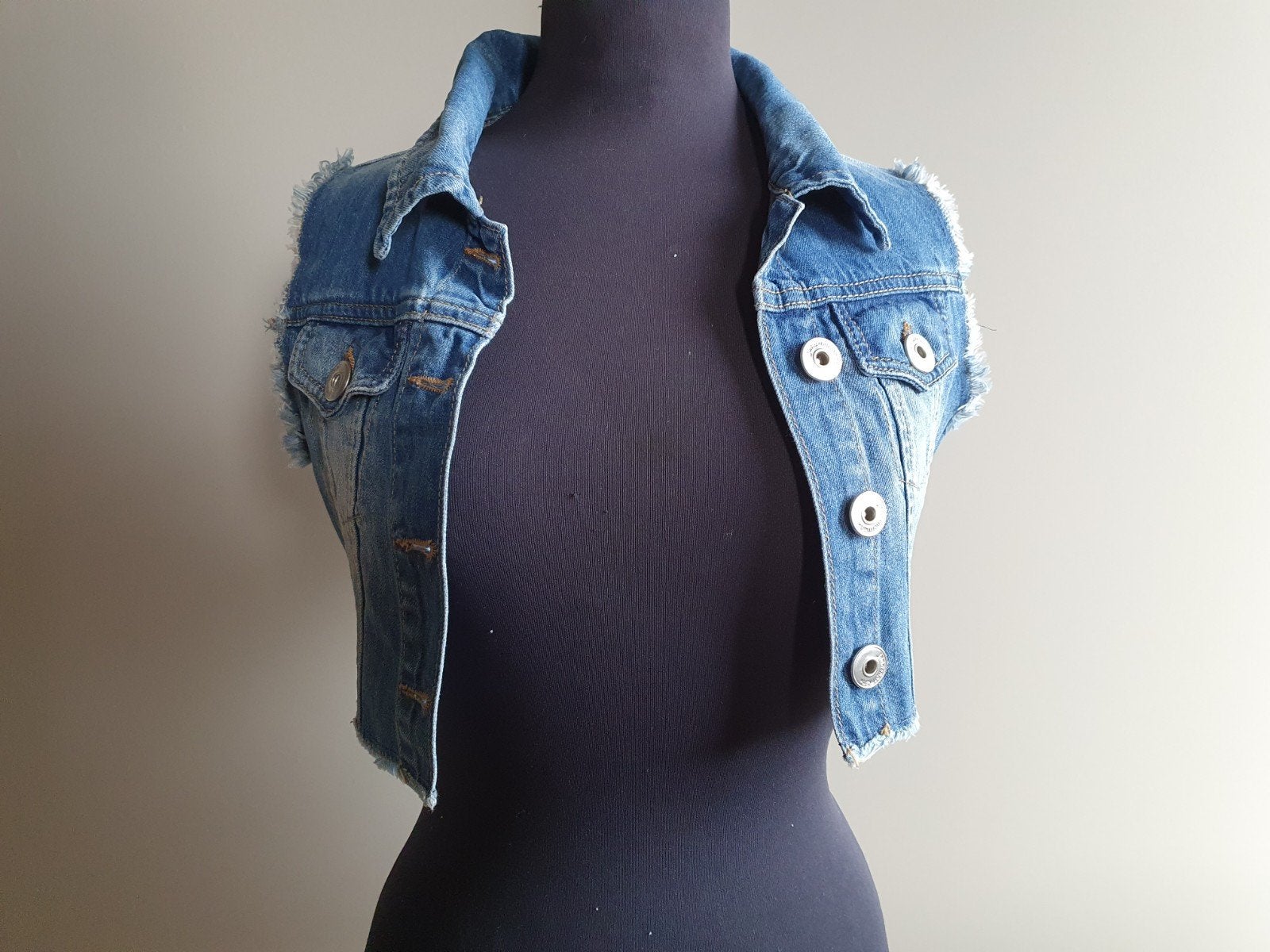 Jane Norman spijkergiletje, maat S, Blauw, Jane Norman, Ophalen of Verzenden, Maat 36 (S)