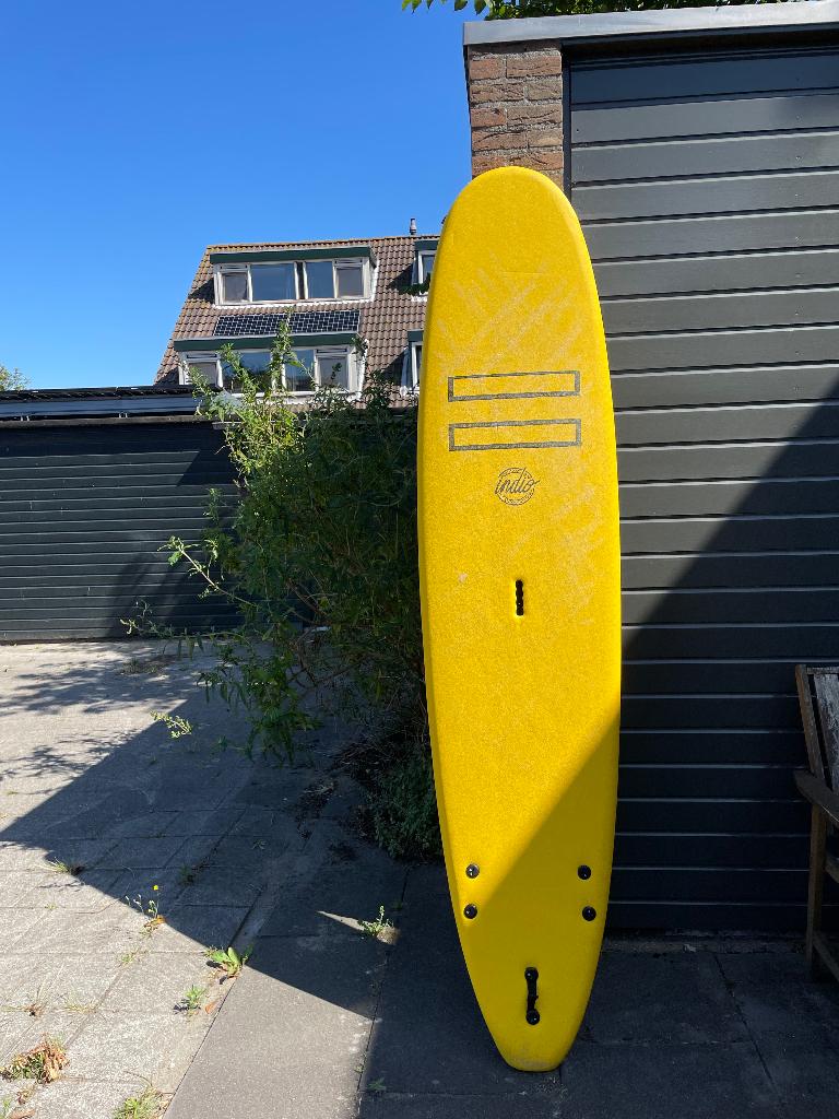 Surfboard soft top Indio met vinnen 8ft, Watersport en Boten, Golfsurfen, Ophalen, Zo goed als nieuw, Funboard, Met vinnen