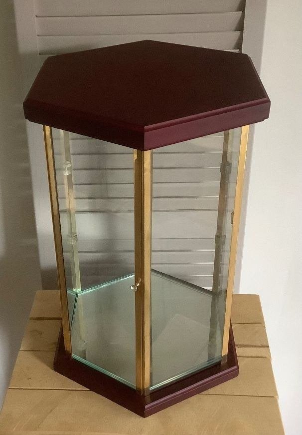 Beeldig klein vitrinekastje (6-kantig), Ophalen, Minder dan 50 cm, Gebruikt, Glas