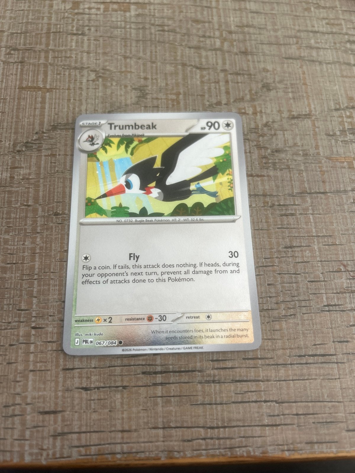 Pokémon Kaart: Trumbeak 067/084 - Stage 1, Ophalen of Verzenden, Gebruikt, Losse kaart