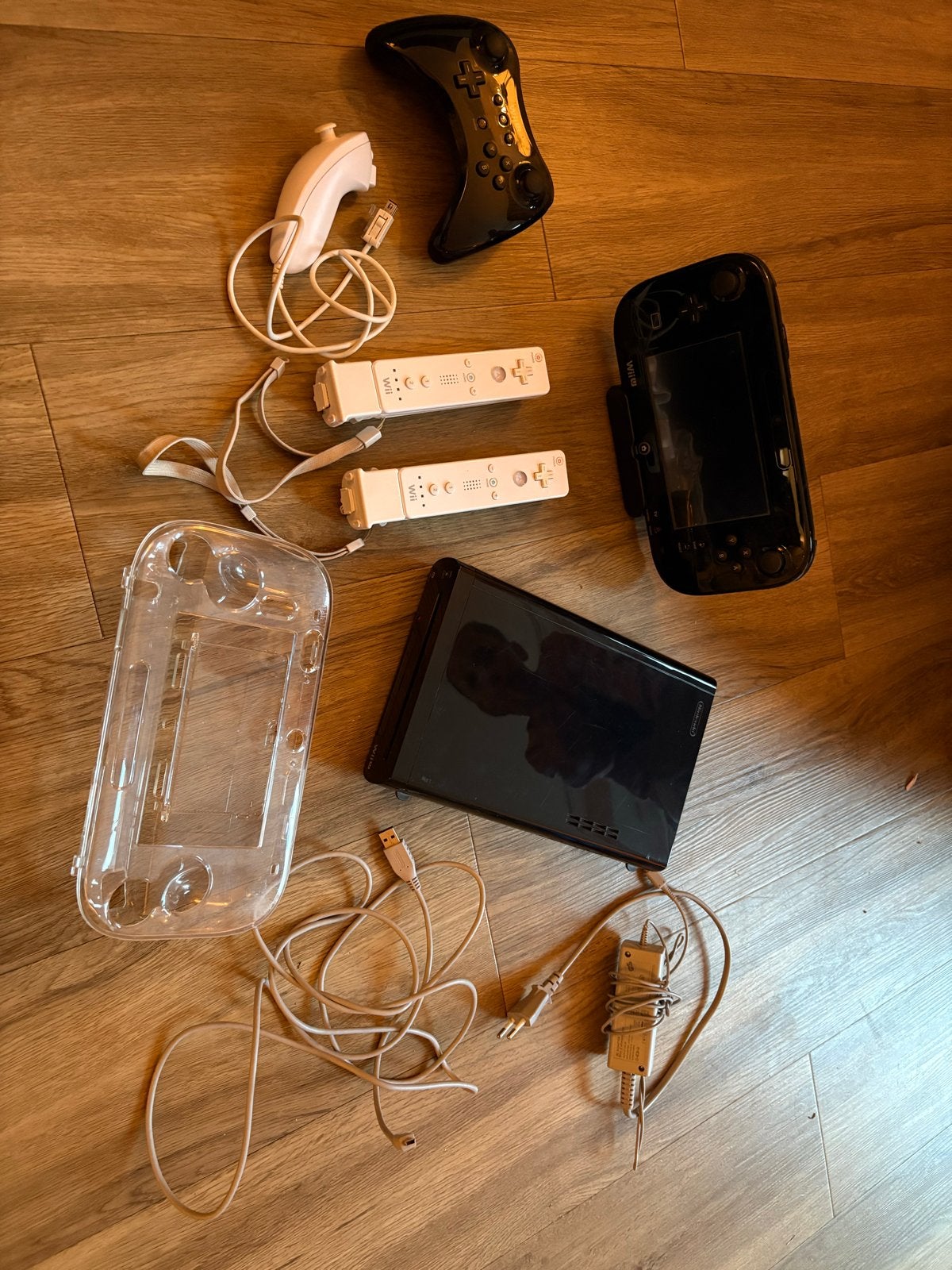 Nintendo Wii U Zwart 32GB met 8 games en accessoires, Ophalen, Gebruikt, Met 3 controllers of meer, Met games
