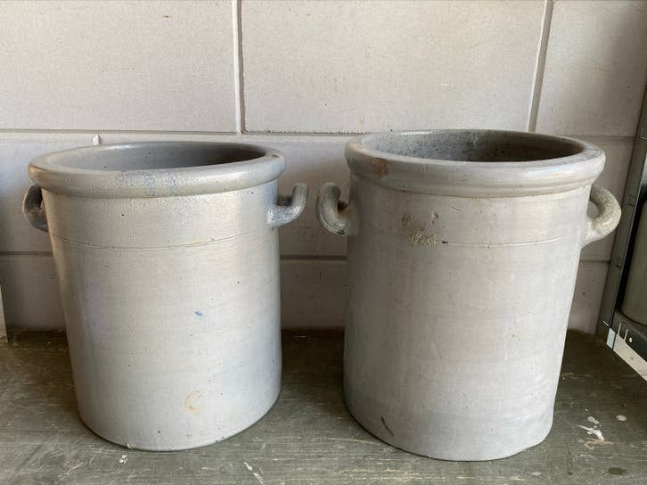Antieke Franse Brocante Grespot Inmaakpot Aardewerk, Antiek en Kunst, Ophalen