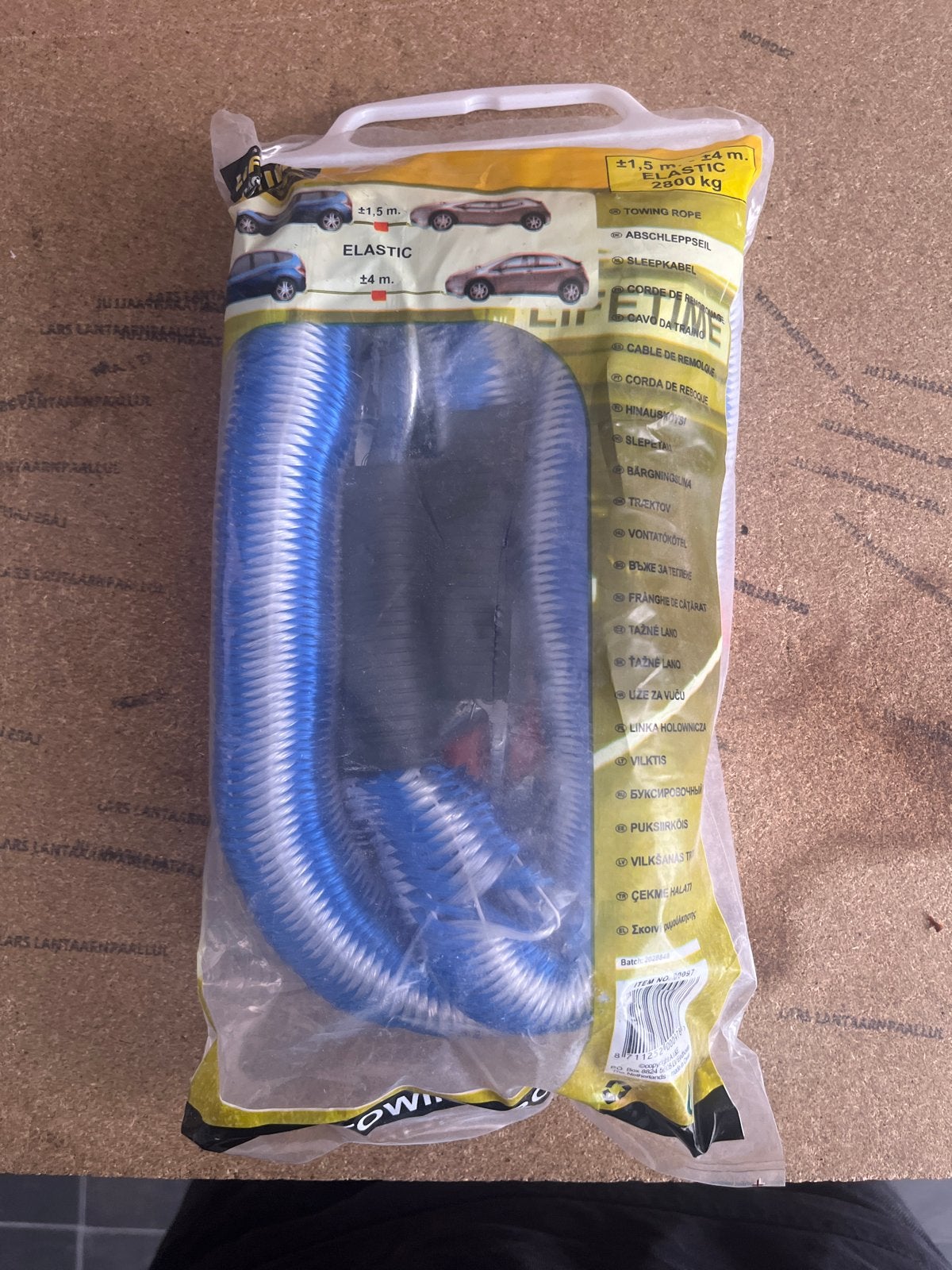 Elastische sleepkabel 1.5m-4m 2800kg, Ophalen of Verzenden