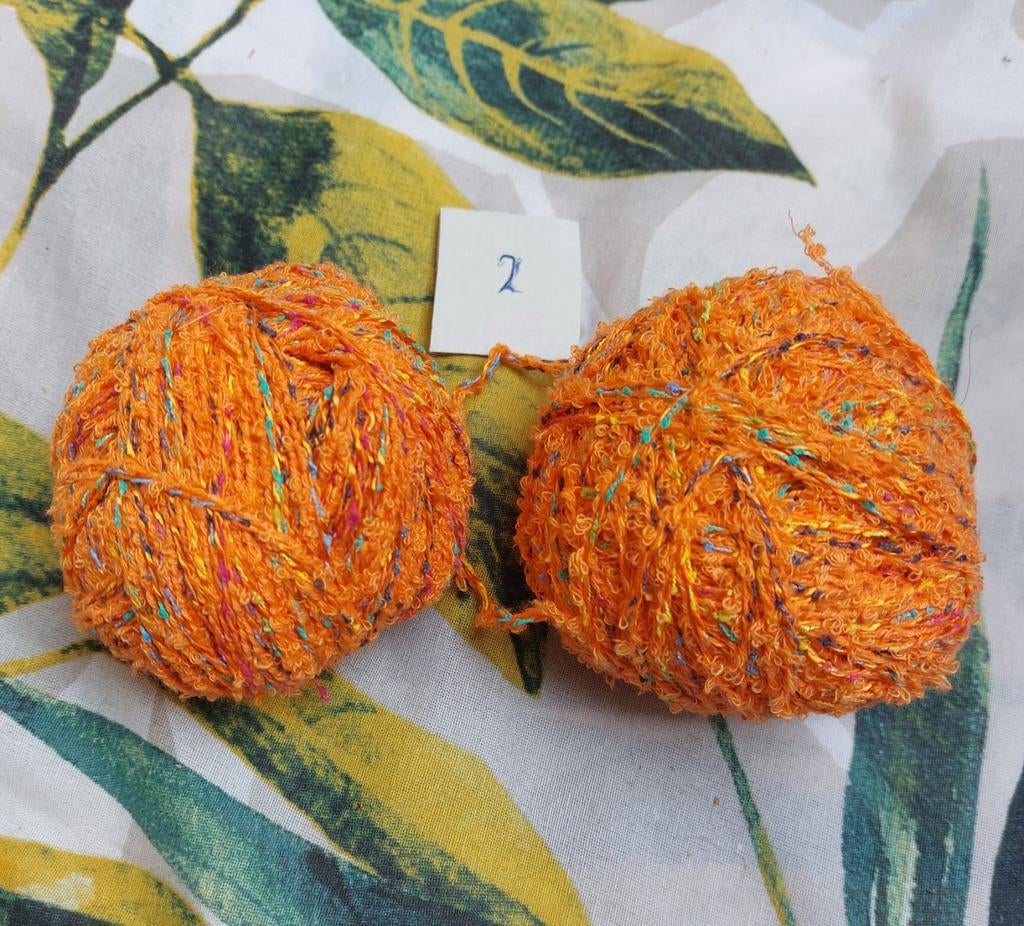 2 bollen wol oranje gemêleerd, Hobby en Vrije tijd, Breien en Haken, Ophalen of Verzenden, Nieuw, Breien of Haken, Wol of Garen