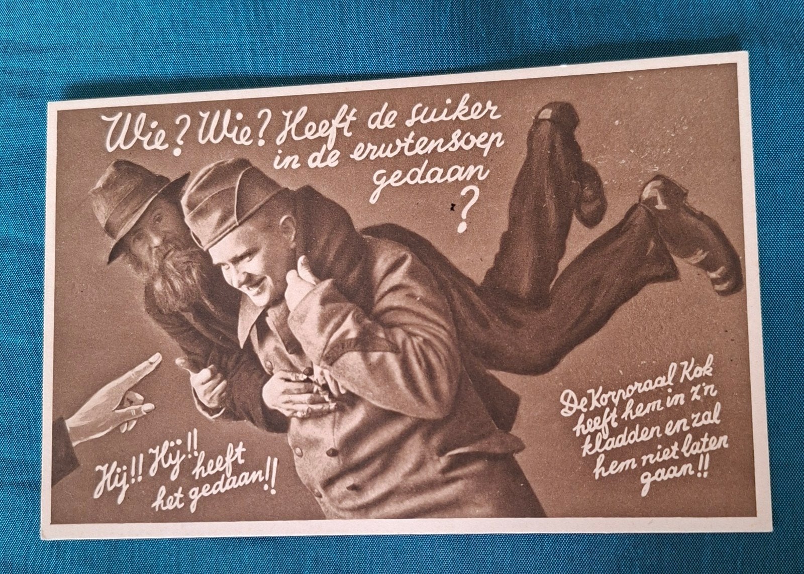 2x blanco kaarten met tekst militair, Ophalen of Verzenden, Landmacht, Nederland, Foto of Poster