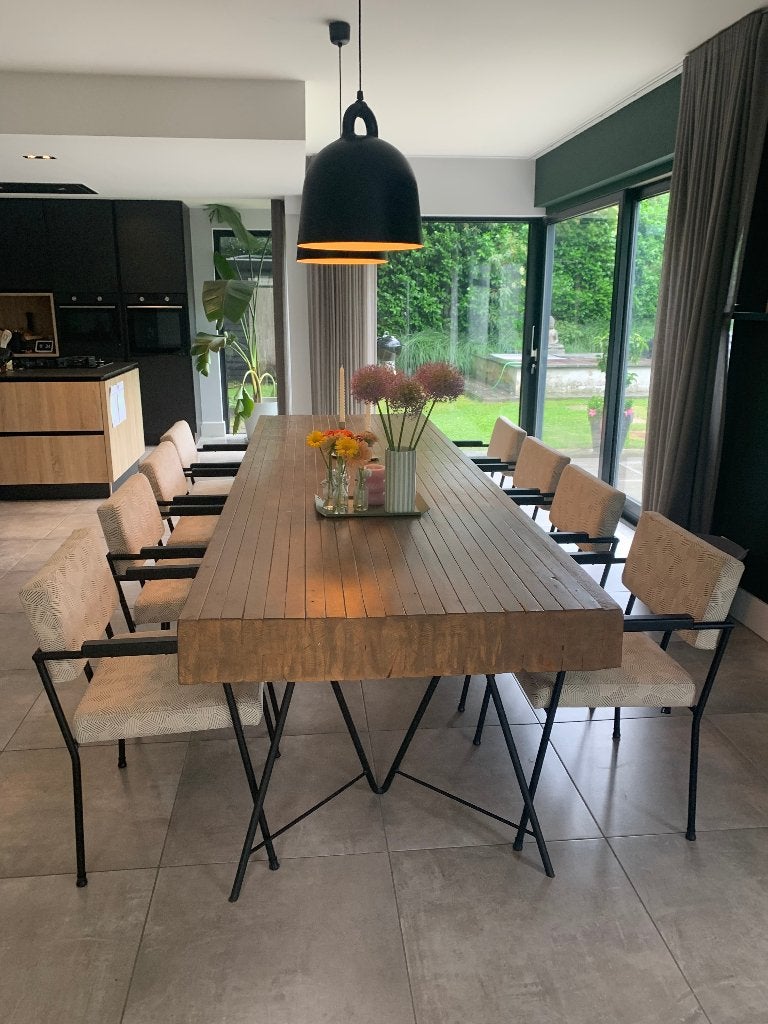 Eetkamer tafel, Ophalen, Eikenhout, 200 cm of meer, 50 tot 100 cm