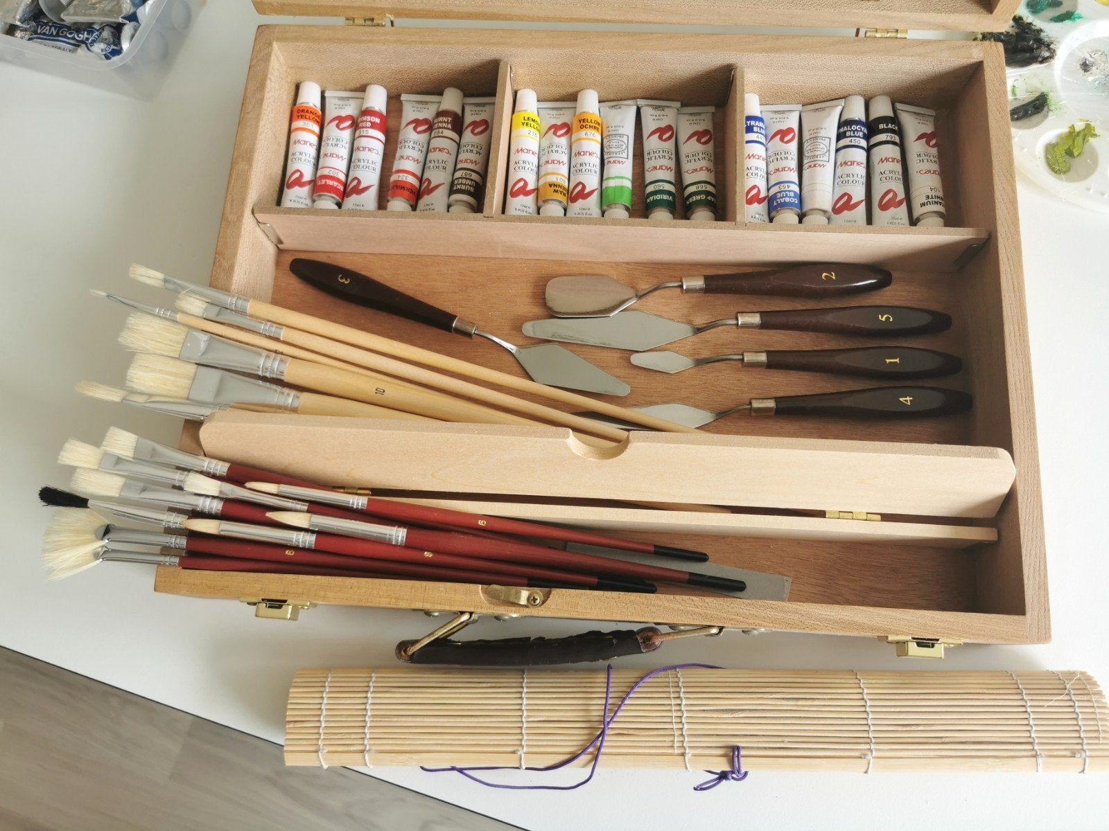 Schilderkist met complete inhoud, Ophalen