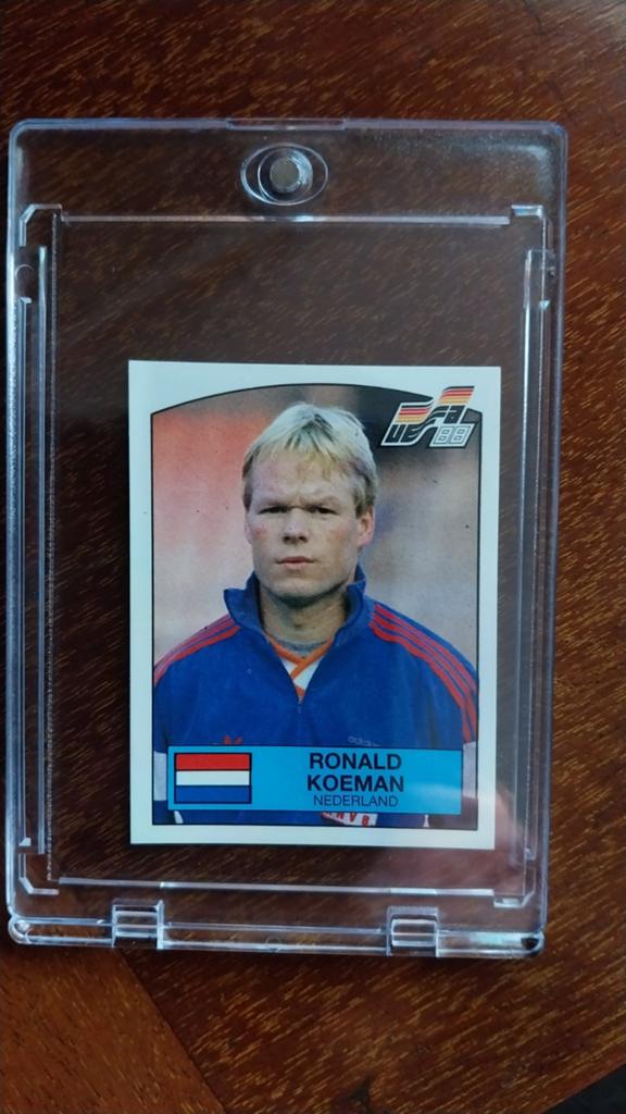 Panini Euro 88 sticker #217 - Ronald Koeman, Ophalen of Verzenden, Zo goed als nieuw, Buitenlandse clubs, Poster, Plaatje of Sticker
