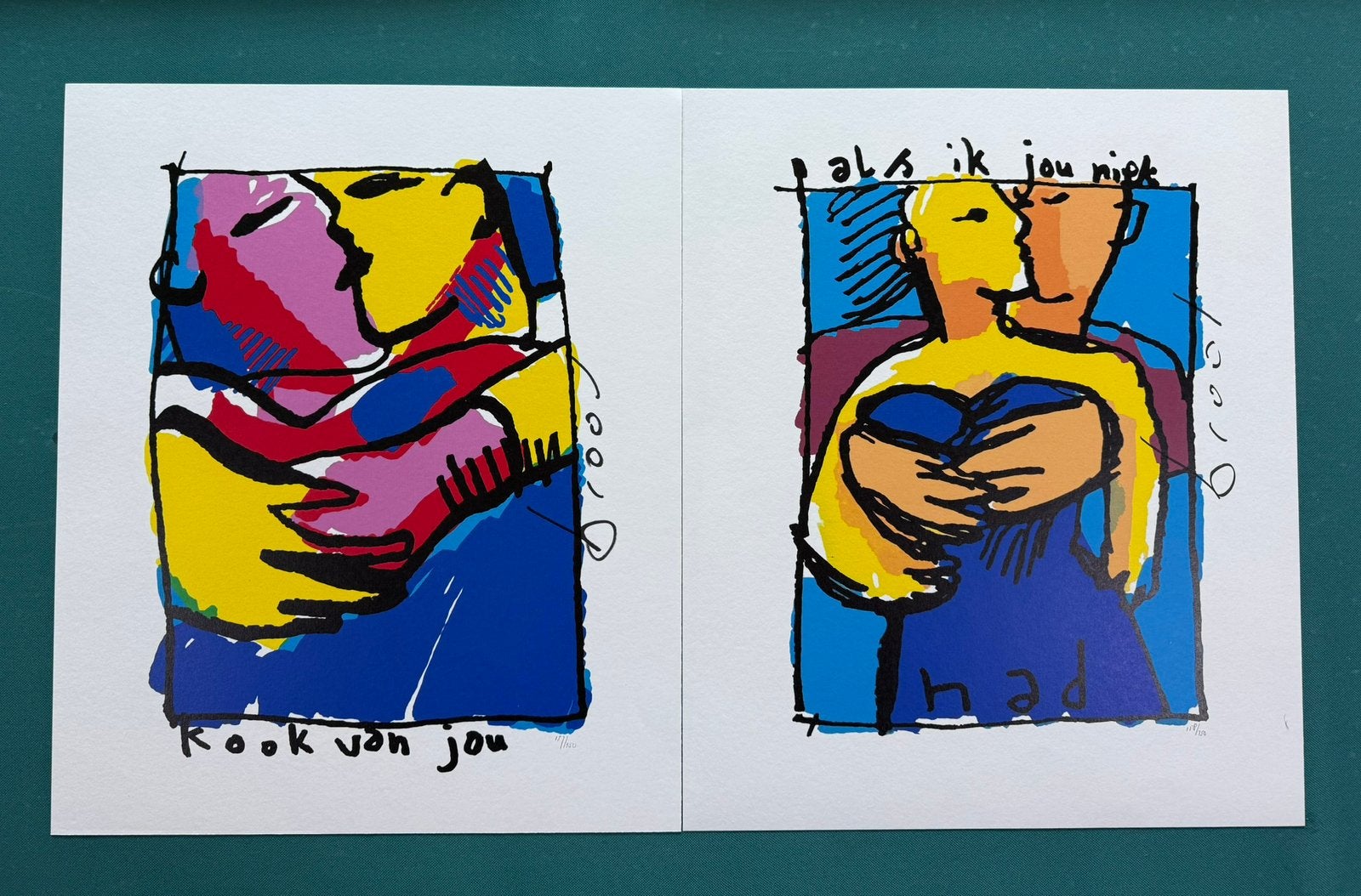 Set zeefdruk Herman Brood Als ik jou niet had + Kook van jou, Antiek en Kunst, Kunst | Litho's en Zeefdrukken, Gesigneerd, Ophalen