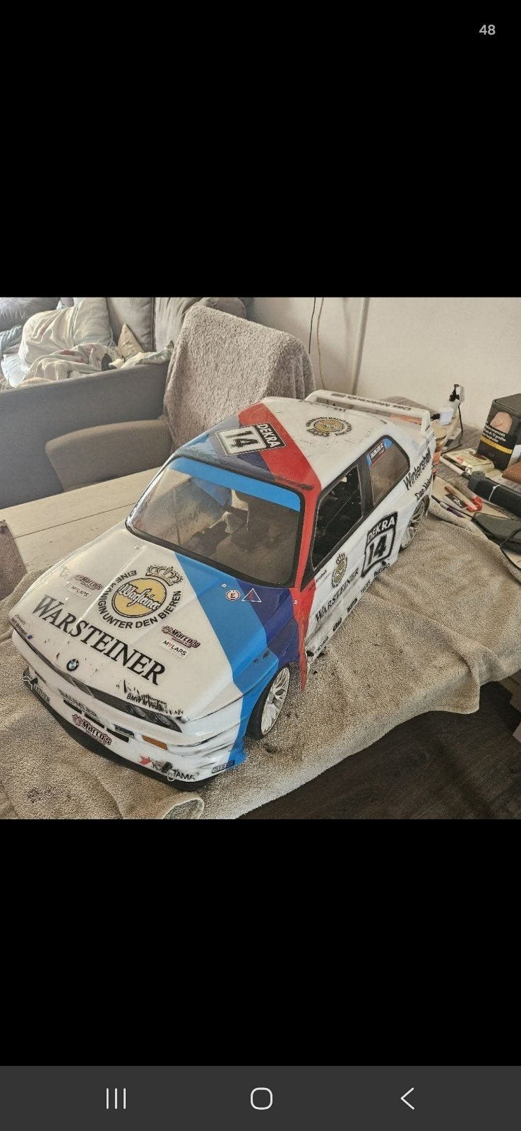 BMW E30 M3 DTM RC Car compleet- Warsteiner Livery 1/5 benzin, Gebruikt, Auto, Groter dan 1:32, Ophalen
