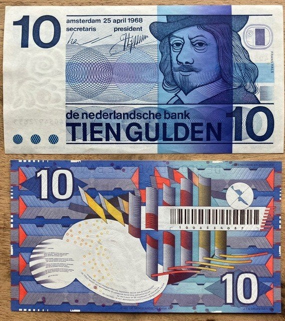 2 x 10 gulden biljetten in ongebruikte staat, Postzegels en Munten, Ophalen, 10 gulden, Setje