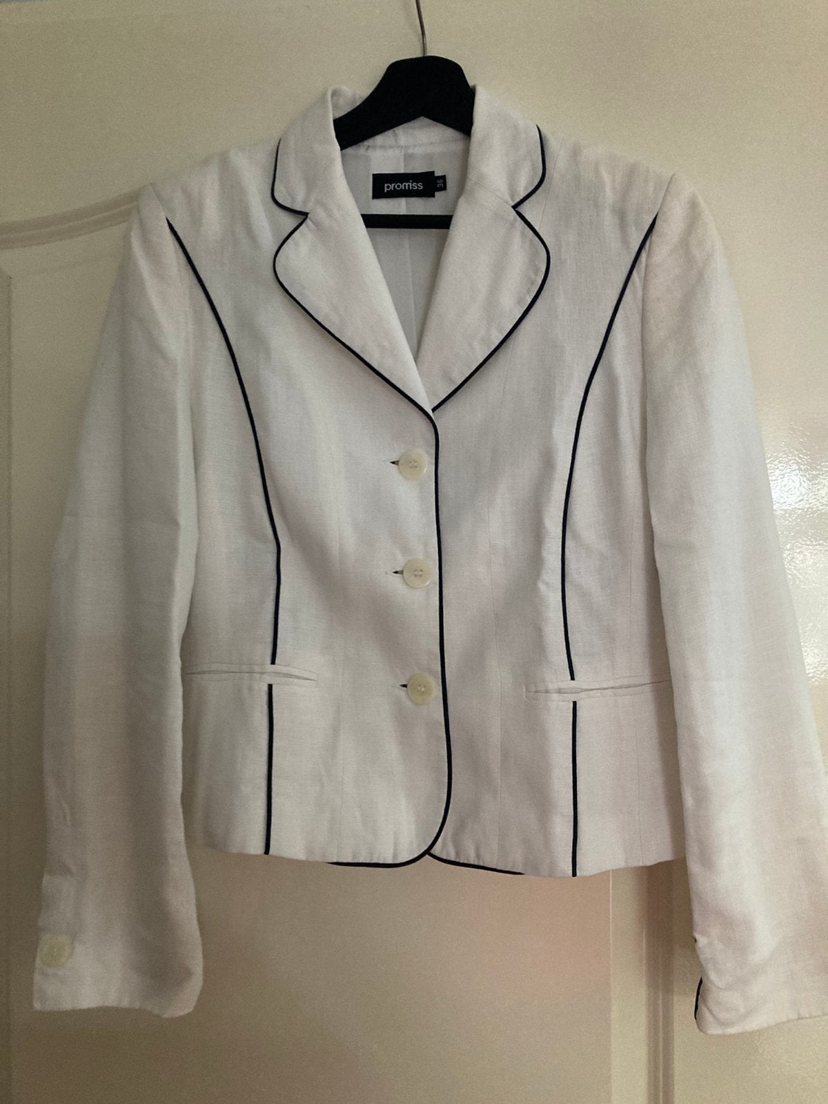 Blazer wit van het merk Promiss, Ophalen of Verzenden, Zo goed als nieuw, Maat 36 (S), Wit