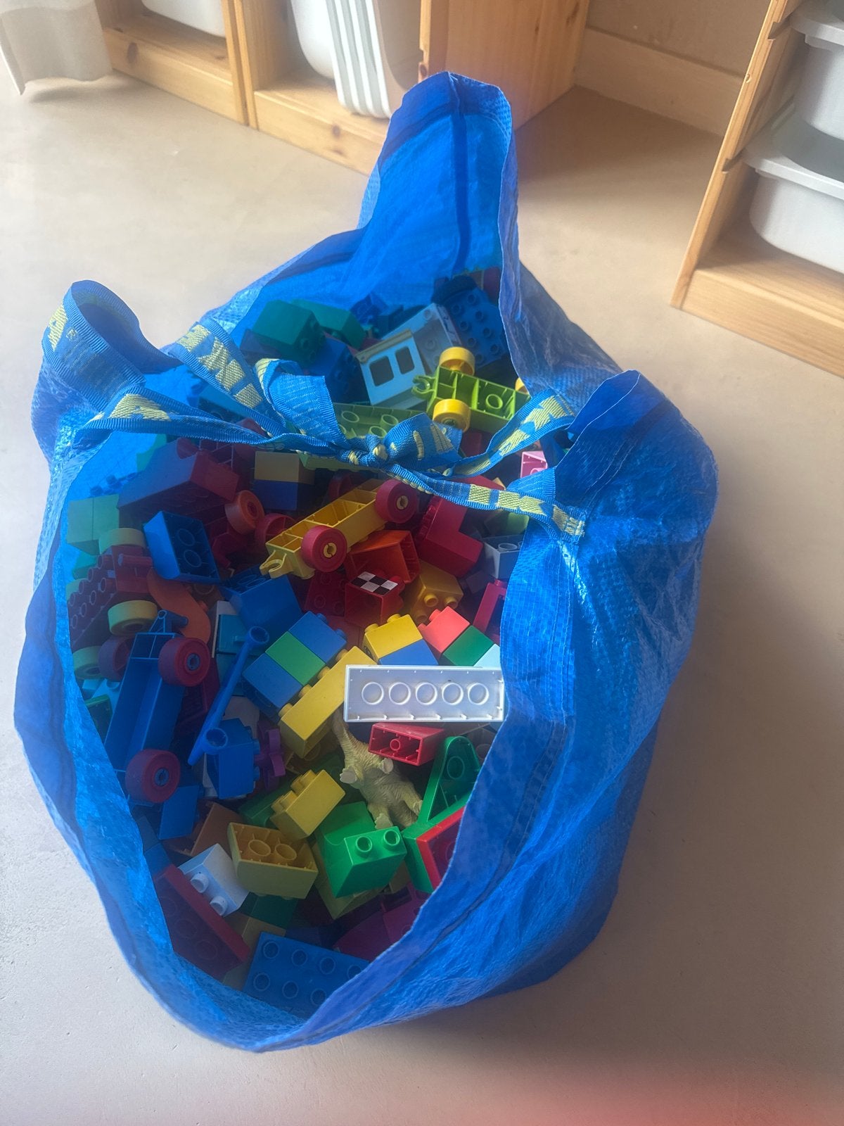 Grote IKEA tas vol met Duplo blokken, Ophalen of Verzenden, Gebruikt, Losse stenen, Duplo