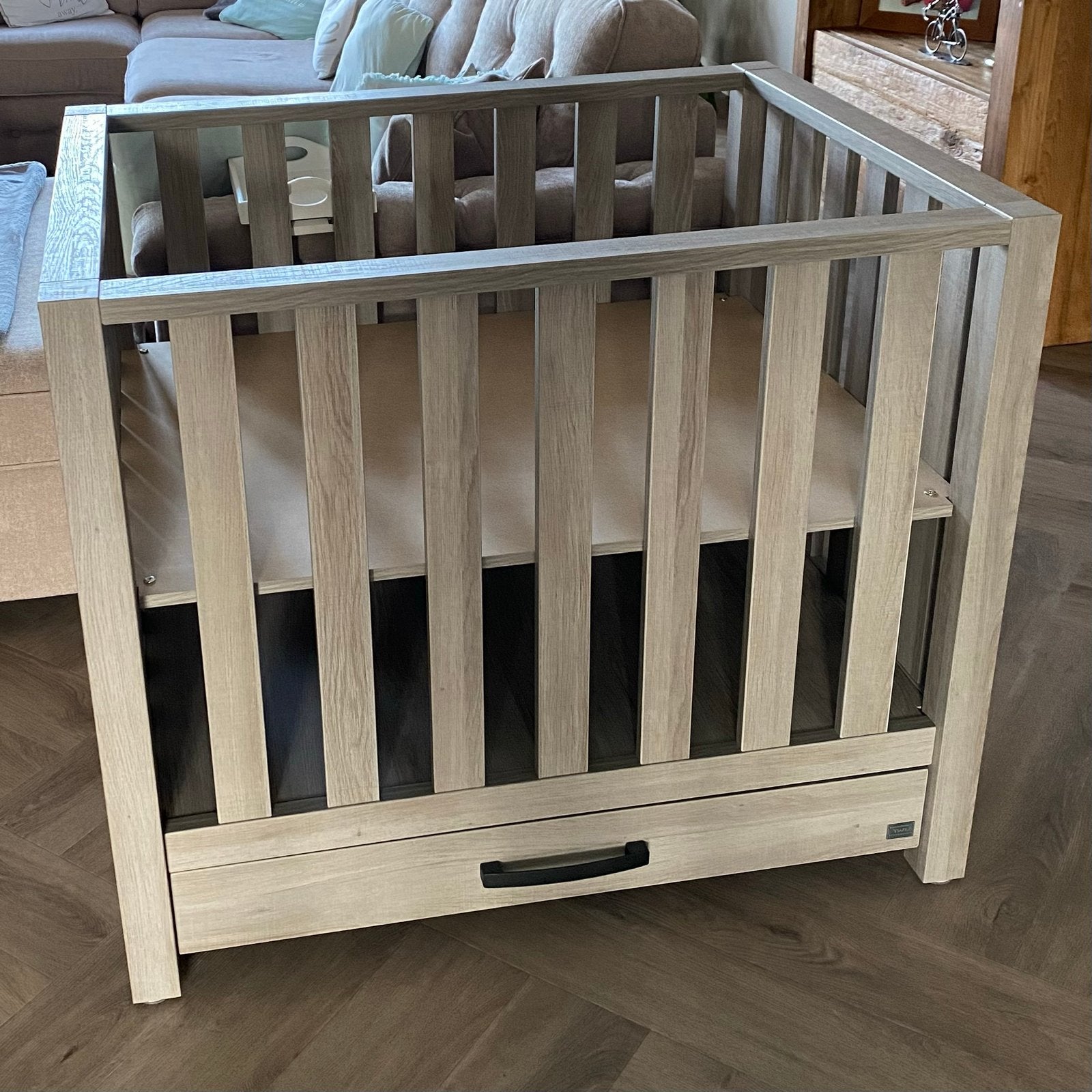 TWF Box Jasper Grijs met Lade 75x95cm, Kinderen en Baby's, Ophalen, Gebruikt, Rechthoekig, In hoogte verstelbaar