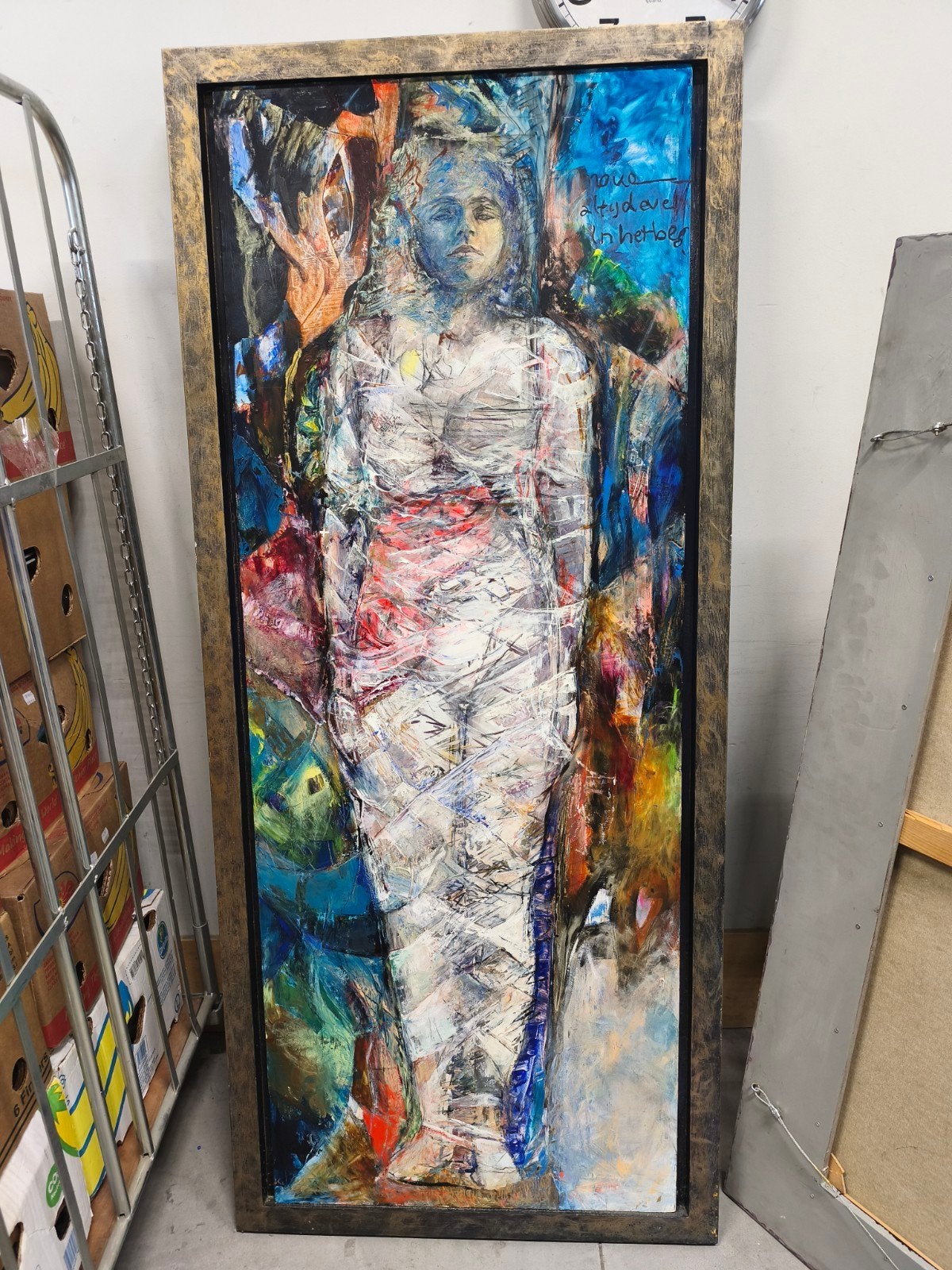 Uniek schilderij van Nelde van den Oever - Cigale (II), Ophalen