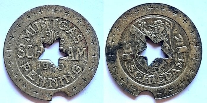 Schiedam Gasmunt, Postzegels en Munten, Verzenden, Overige materialen, Nederland