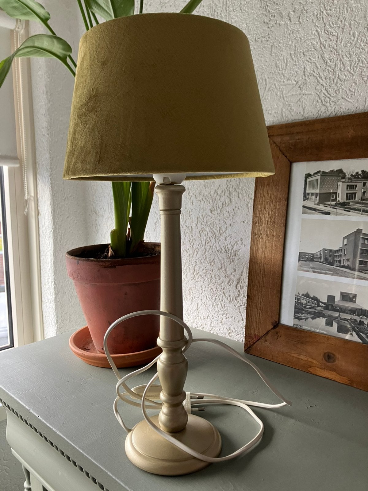 Lampje met nieuw kapje van Xenos - geel goud, Met schakelaar, Ophalen of Verzenden, Zo goed als nieuw, Geel