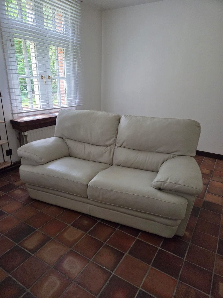 Zitbankset leder, Ophalen, 100 tot 125 cm, Driepersoons, Leer