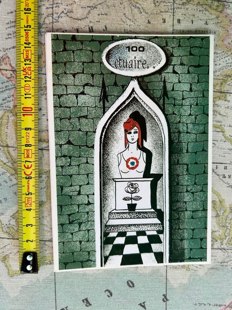 2164. Oude kaart illustr Paule Abelle, Ophalen of Verzenden, Ongelopen