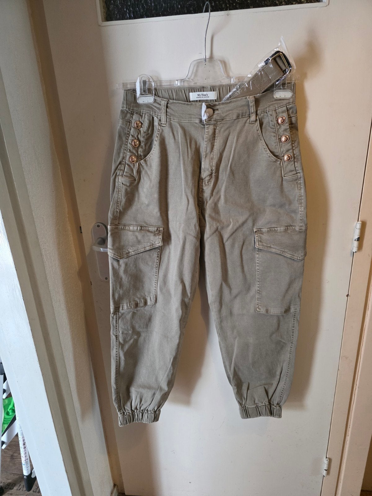 My Tina's Premium Denim Cargo Broek - Nieuw met label, Kleding | Dames, Ophalen